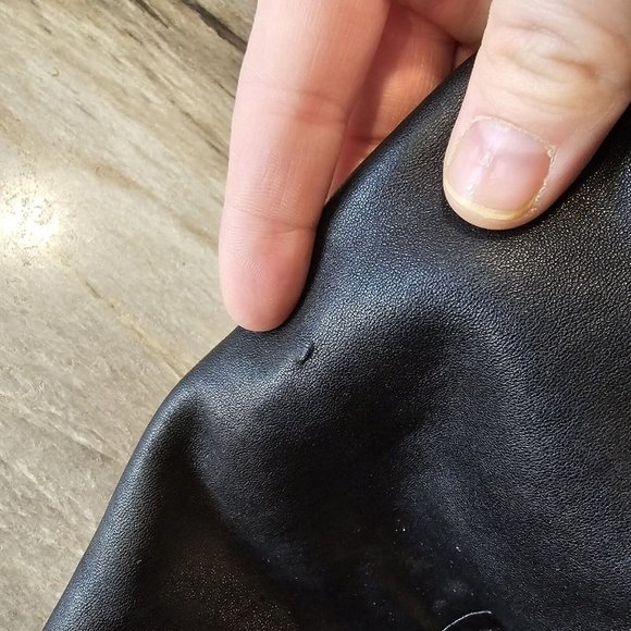 90s Lamb Leather Medium Dark Brown Trench Coat Faux‎ Fur Collar Penny Lane - Picture 5 of 12